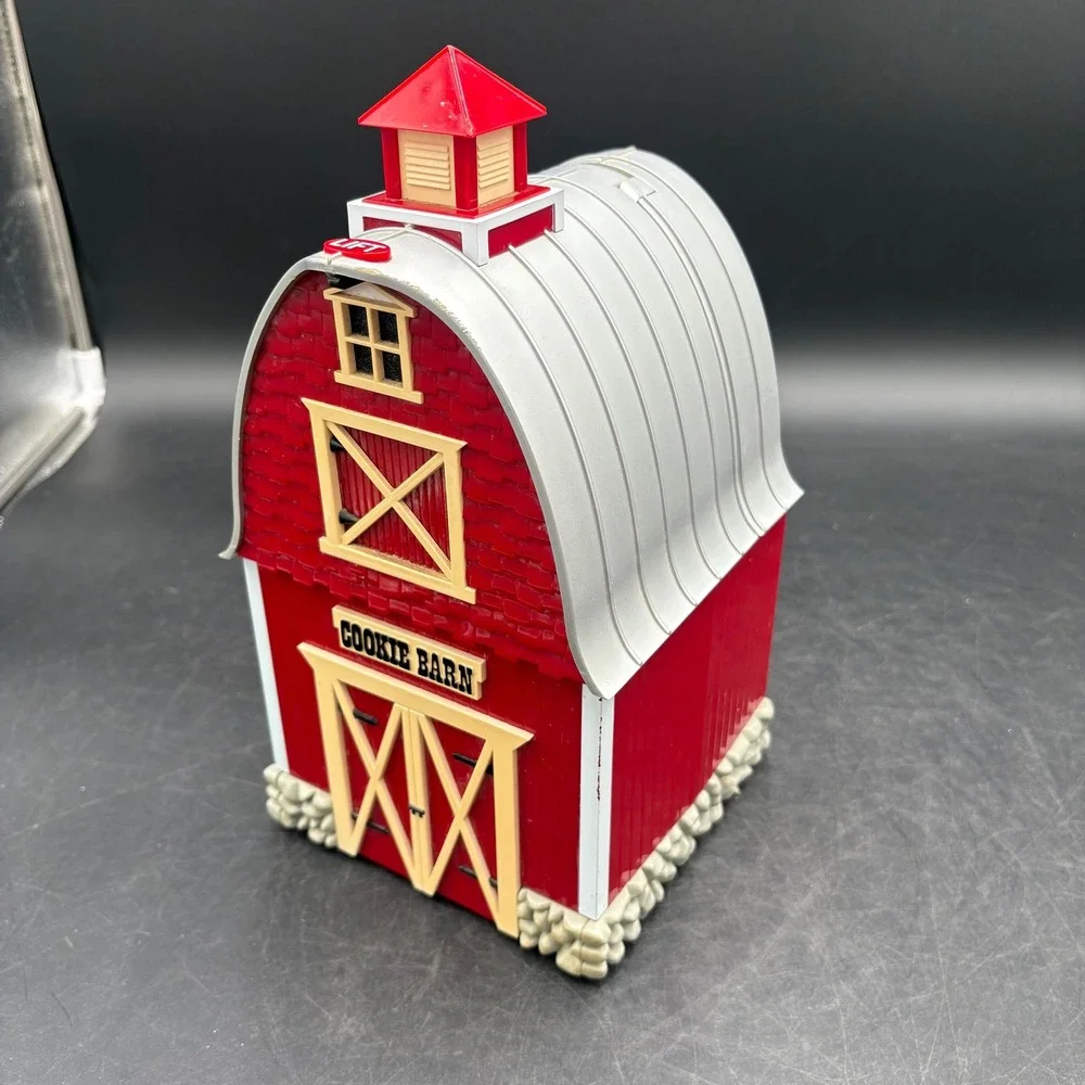 Vtg Fun-Damental Too The Original Barn Cookie Jar Red Farmhouse Talking 2000